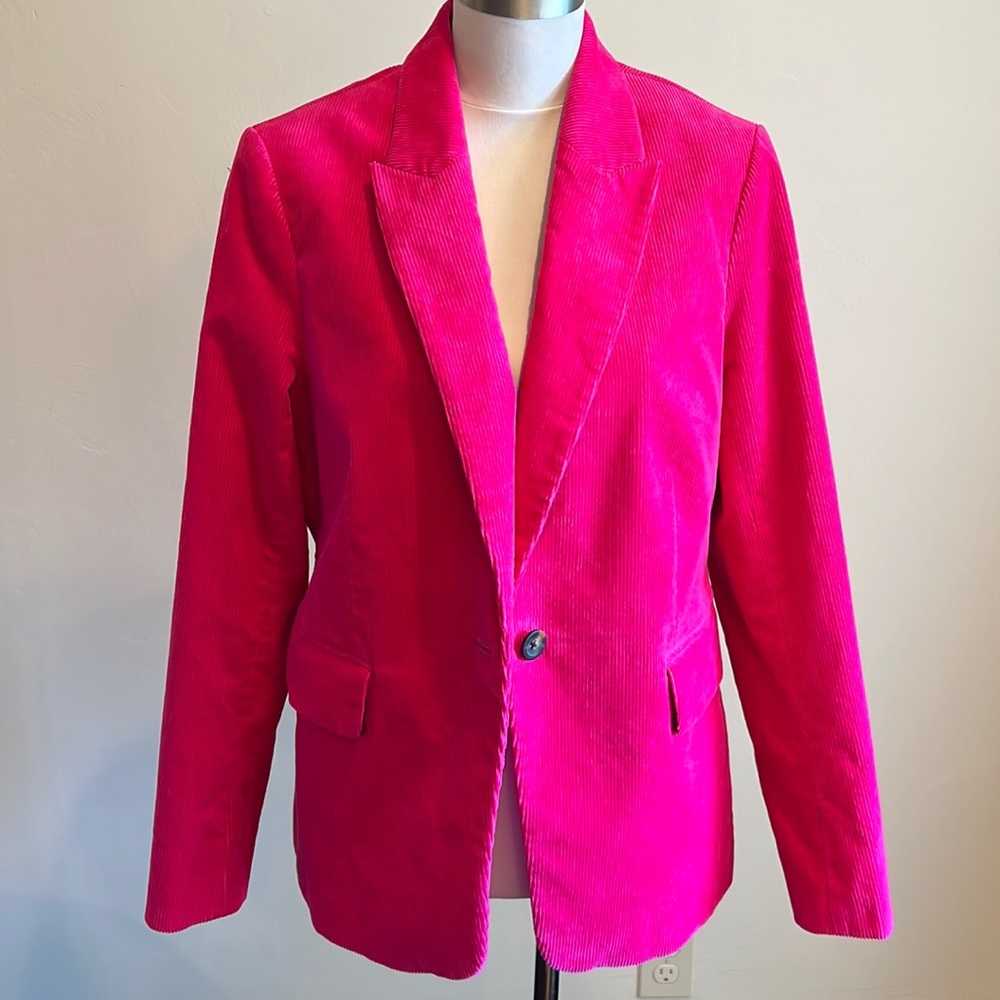 NWOT Hot Pink Corduroy Blazer